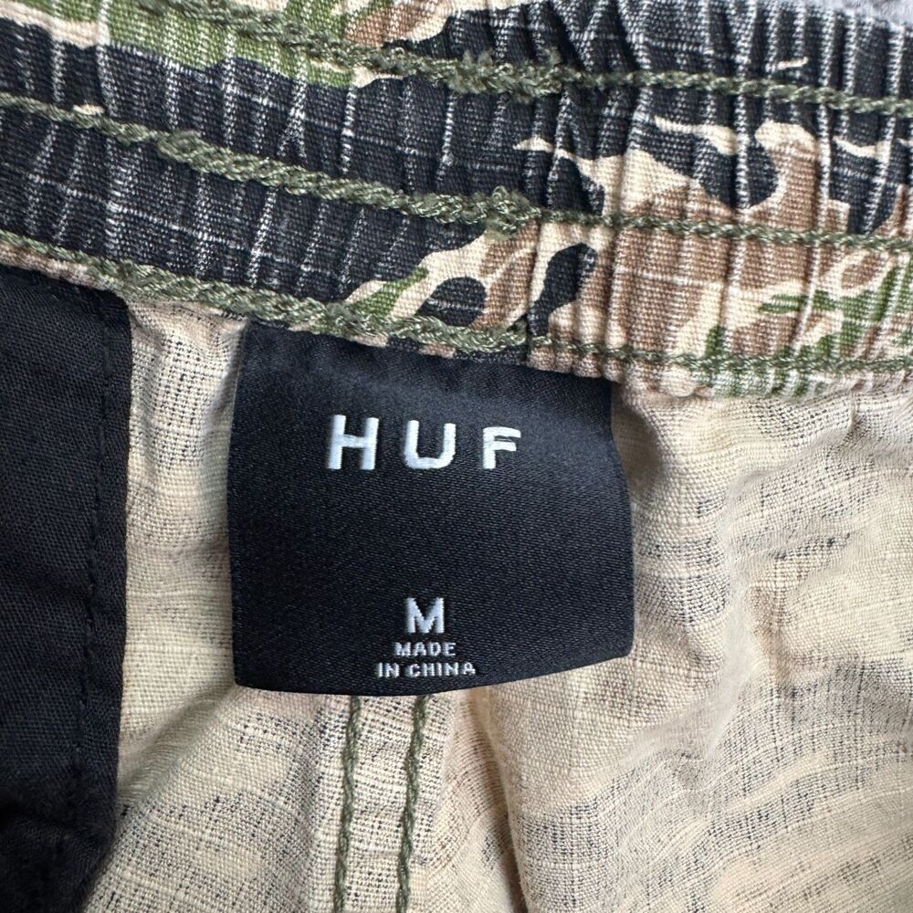 HUF Tiger Striped Camo Cargo Pants Mens Medium Green 100% Cotton Pull On Outdoor - Picture 8 of 16
